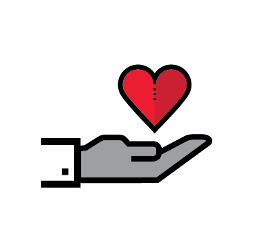 heart and hand icon