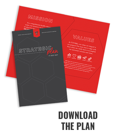 front and inside image of the strategic plan that says download the plan