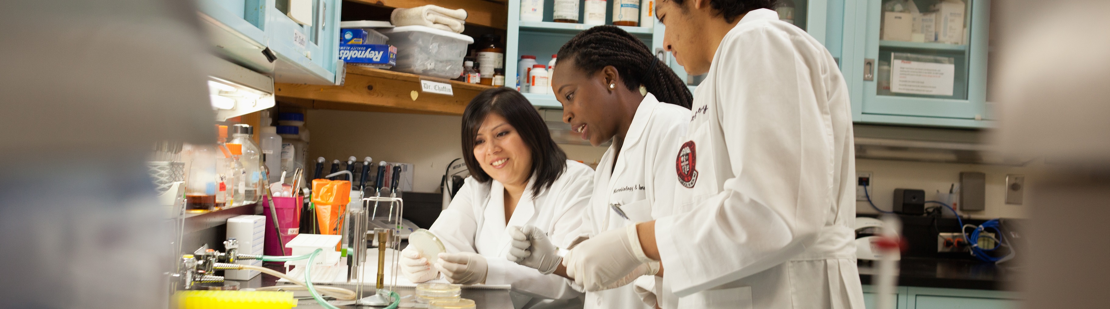 student in lab