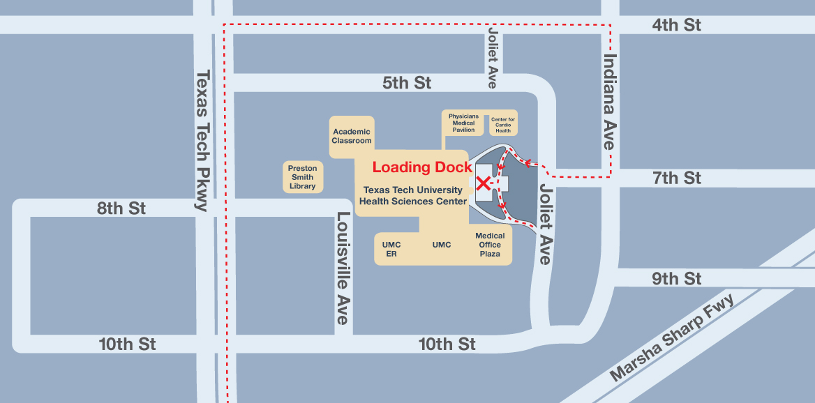 Directions for the loading dock of HSC