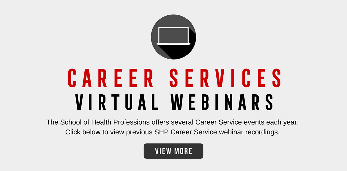 IMage for Career Services Virtual webinars to link to virtual webinars page