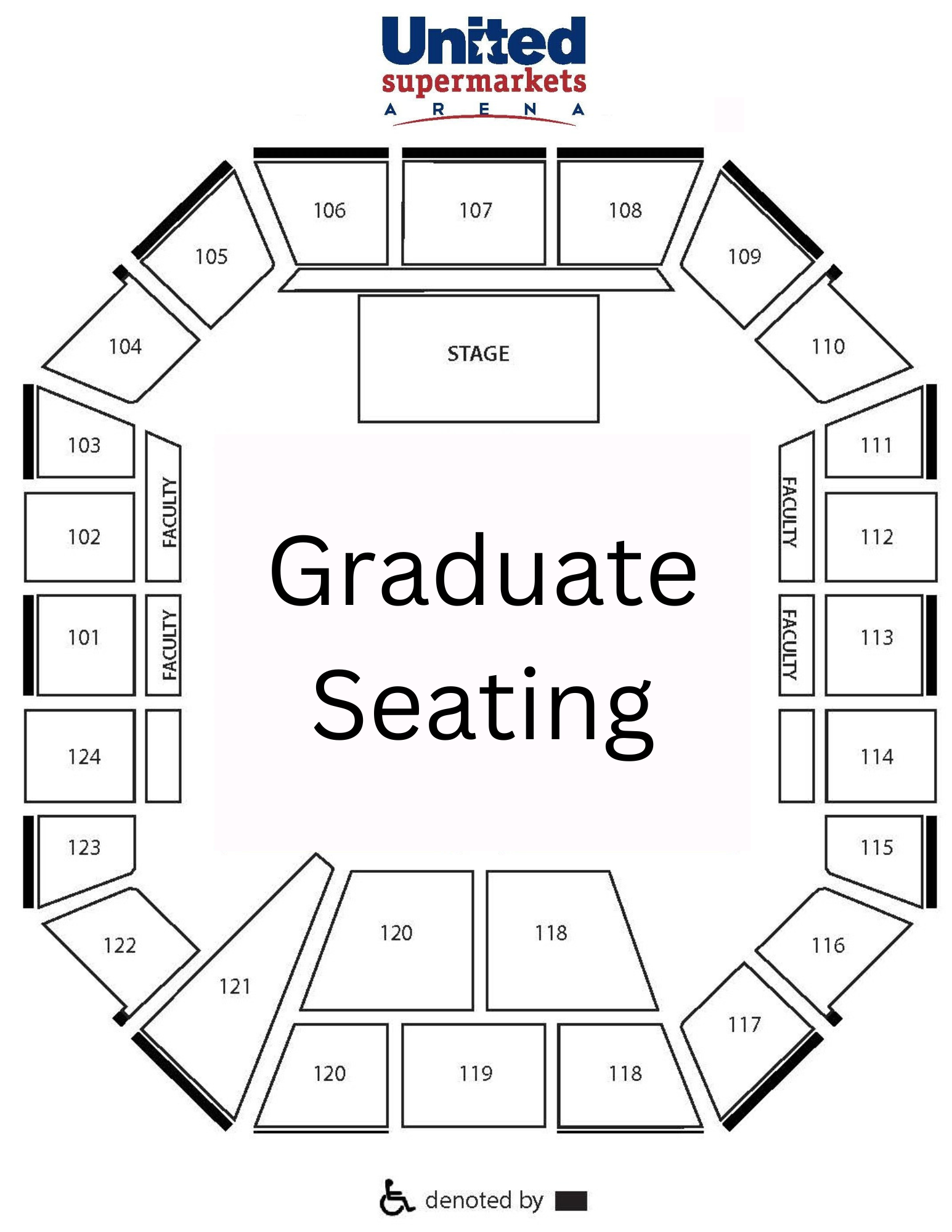 A seating map for the commencement ceremony