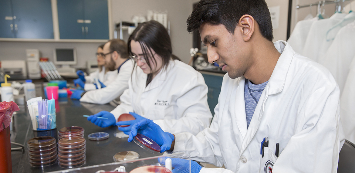 TTUHSC Health Professions students in the lab