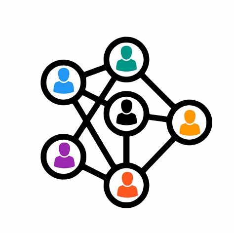 A graphic representing individual people connected by lines