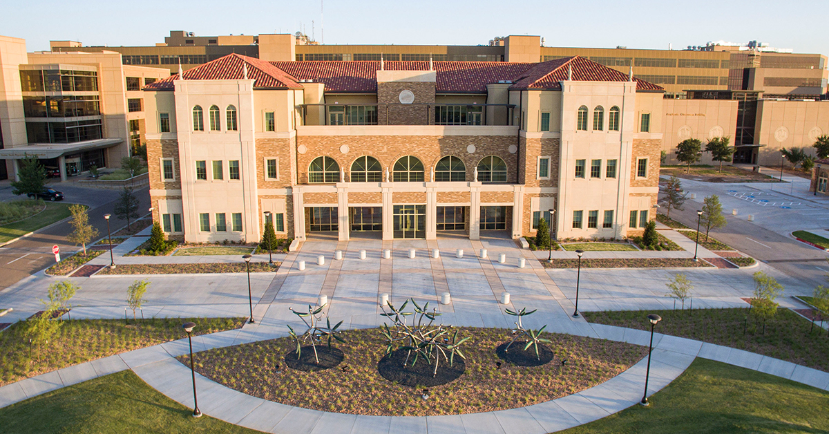 Photo of the University Center building at the Texas Tech University Health Sciences Center campus in Lubbock