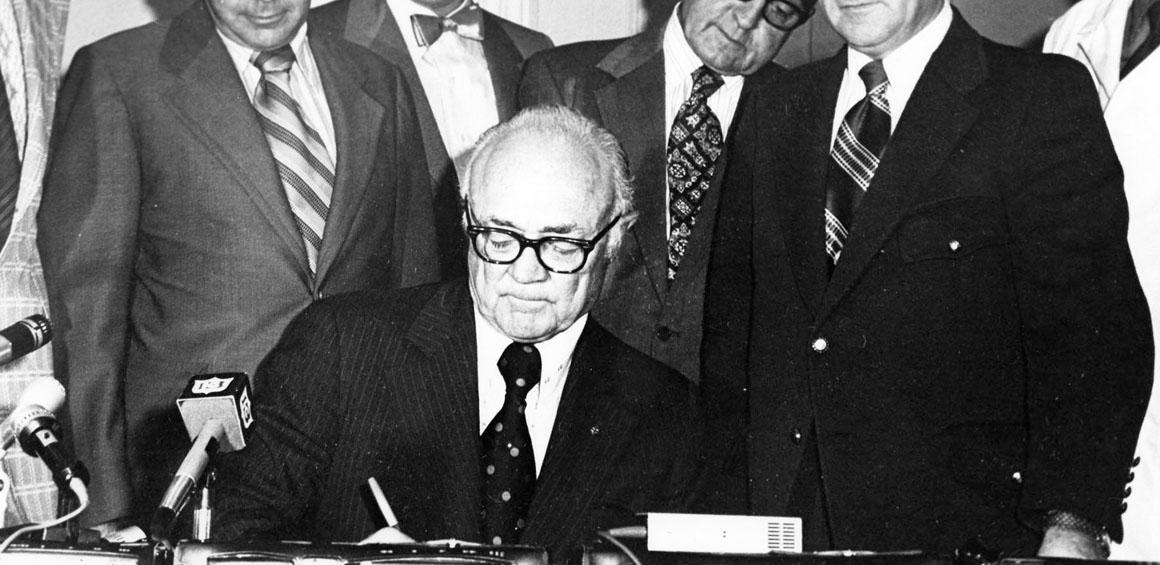 Preston Smith signs the legislation establishing Texas Tech University School of Medicine- 1969