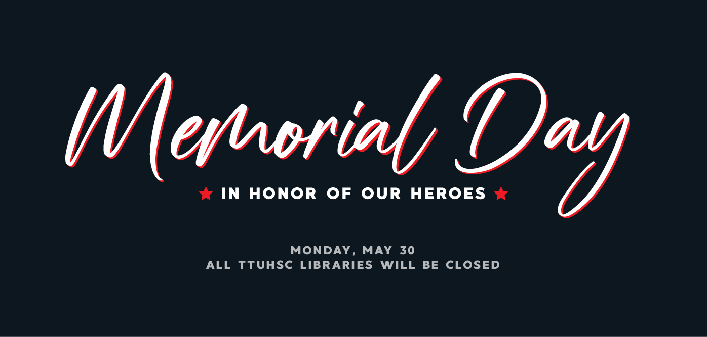 The libraries will be closed on Memorial Day.