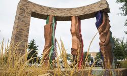 TTUHSC Amarillo campus sculpture close-up
