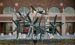 TTUHSC UC sculpture in front of building