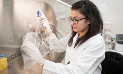 TTUHSC Graduate School of Biomedical Sciences Student in research lab