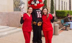 TTUHSC nurses with Raider Red