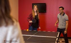 TTUHSC students playing ping pong in the synergistic center