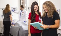 TTUHSC students in the SIM lab.