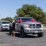 Dodge Ram recipient with red bows