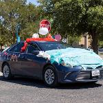 Parade car covered in decorations