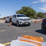 White Ford in party parade