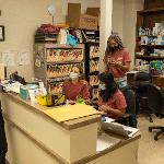 Free clinic students checking in patient