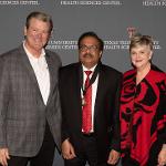 Chancellor Mitchell and President Rice-Spearman with awardee Sanjay K. Srivastava, Ph.D.