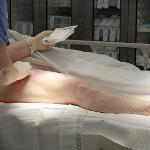 Tonya Lambert is prepped for the procedure