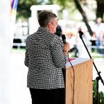 TTUHSC President Lori Rice-Spearman speaks at Davis Mountain Clinic Presser