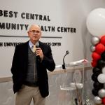 TTUHSC School of Medicine Dean John Detoledo speaks at Combest Central ribbon cutting