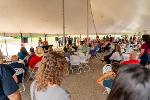 TTUHSC President Lori Rice-Spearman speaking at Burton Container Clinic Open House