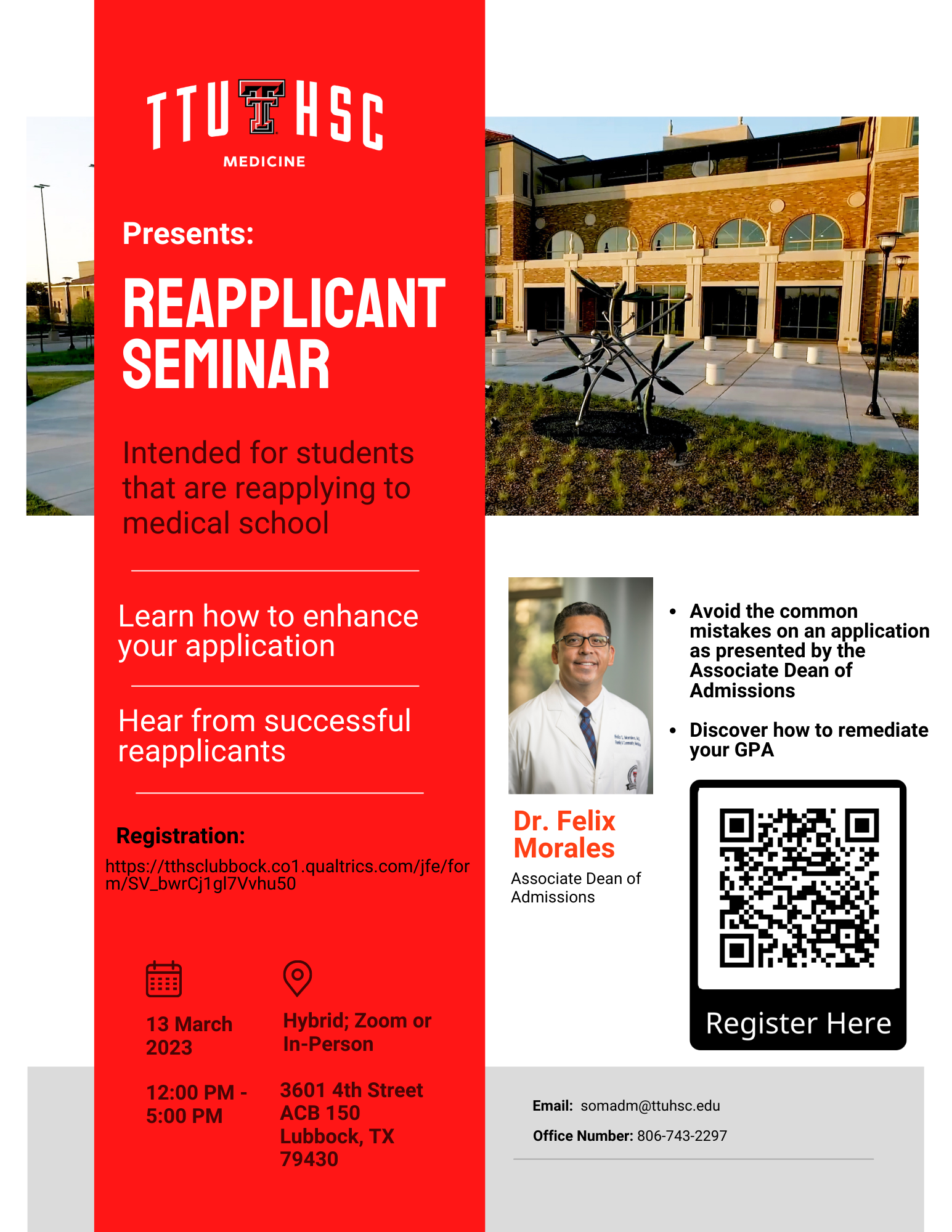 Reapplicant Seminar Flyer