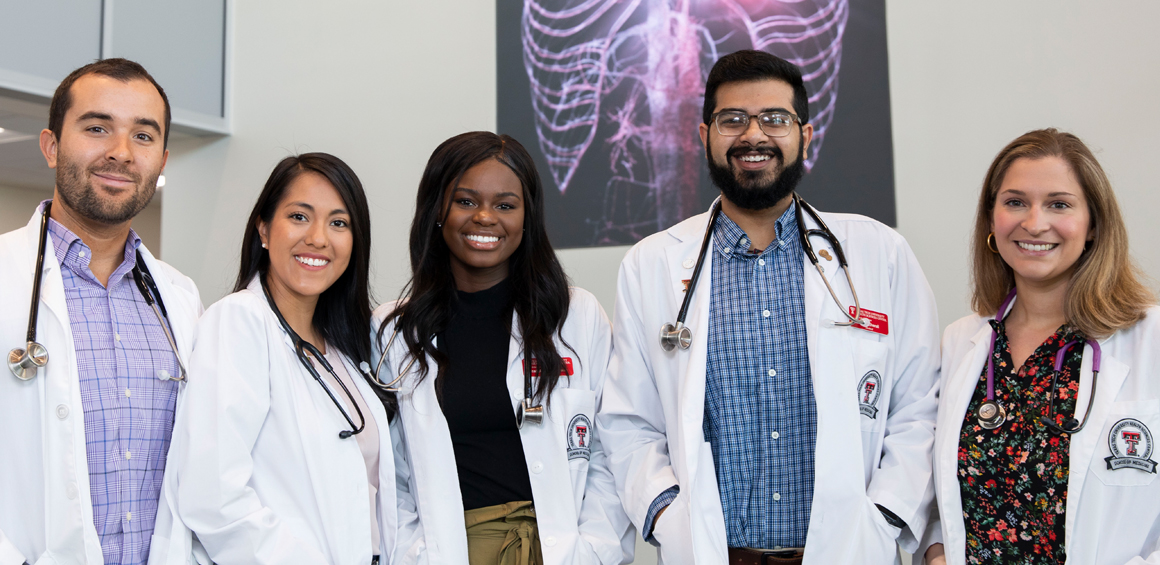 Group of TTUHSC medical students in the University Center.