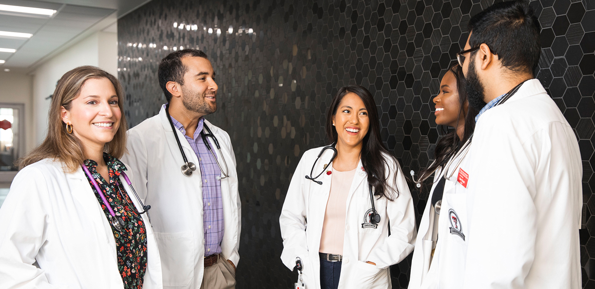 TTUHSC medical students in the University Center visiting.