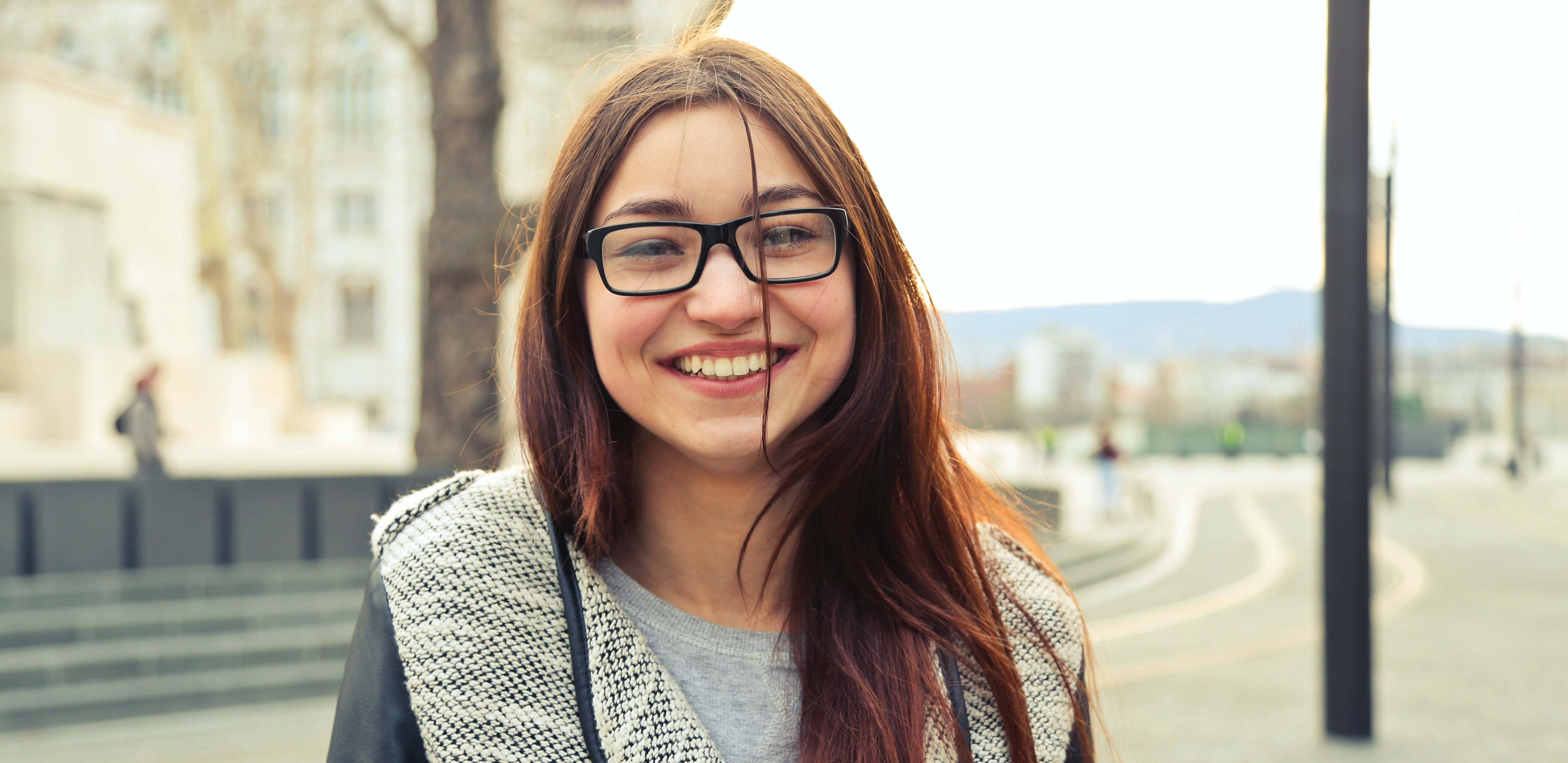 young girl smiling