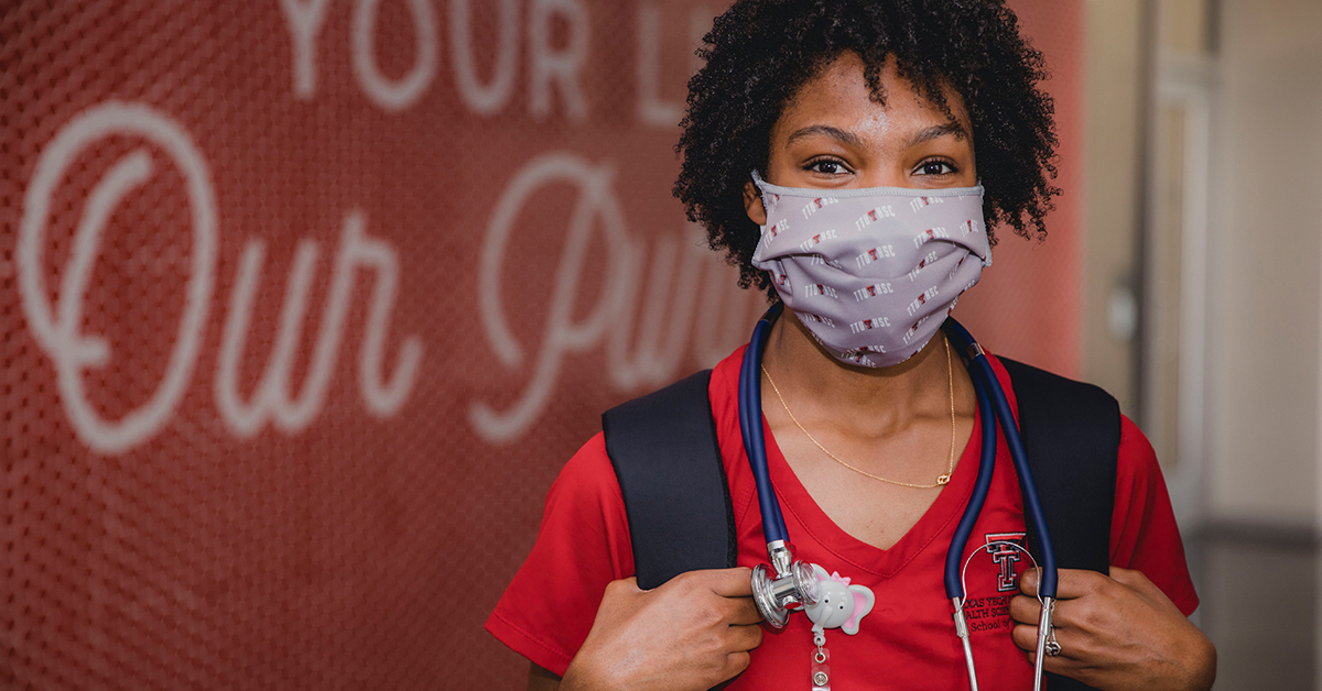 Nursing Student wearing a Mask