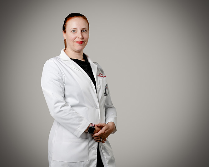 Dr. Barr facing camera