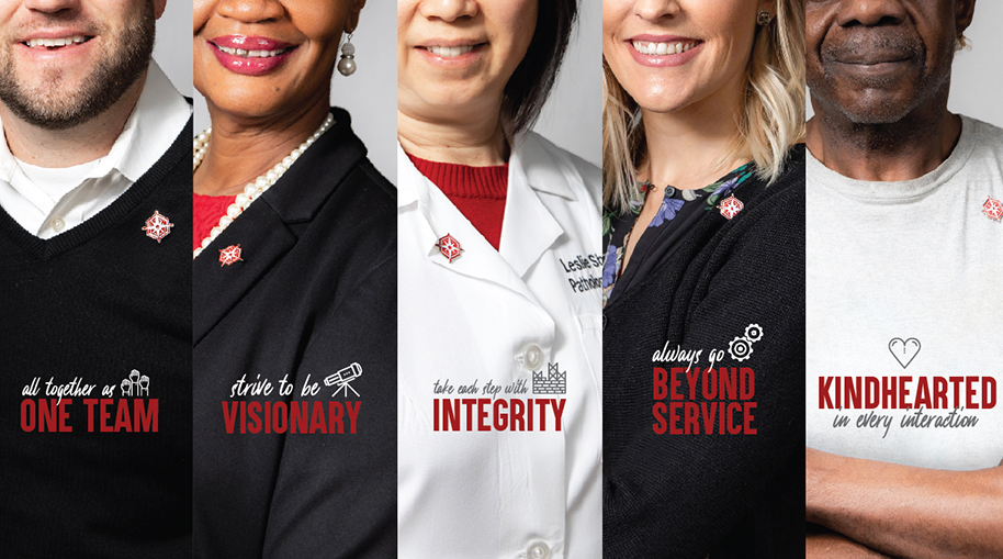 collage picture of five TTUHSC team members