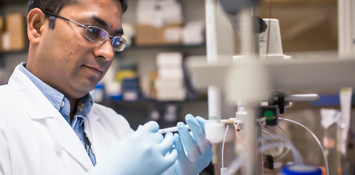 male researcher in lab