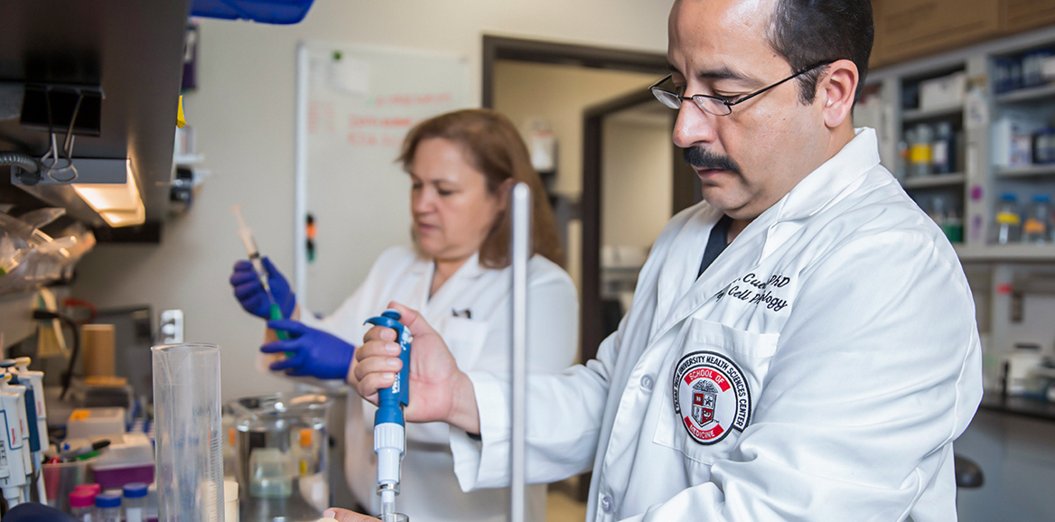 researchers working in lab