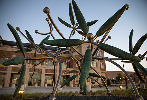 picture of the TTUHSC university center sculpture