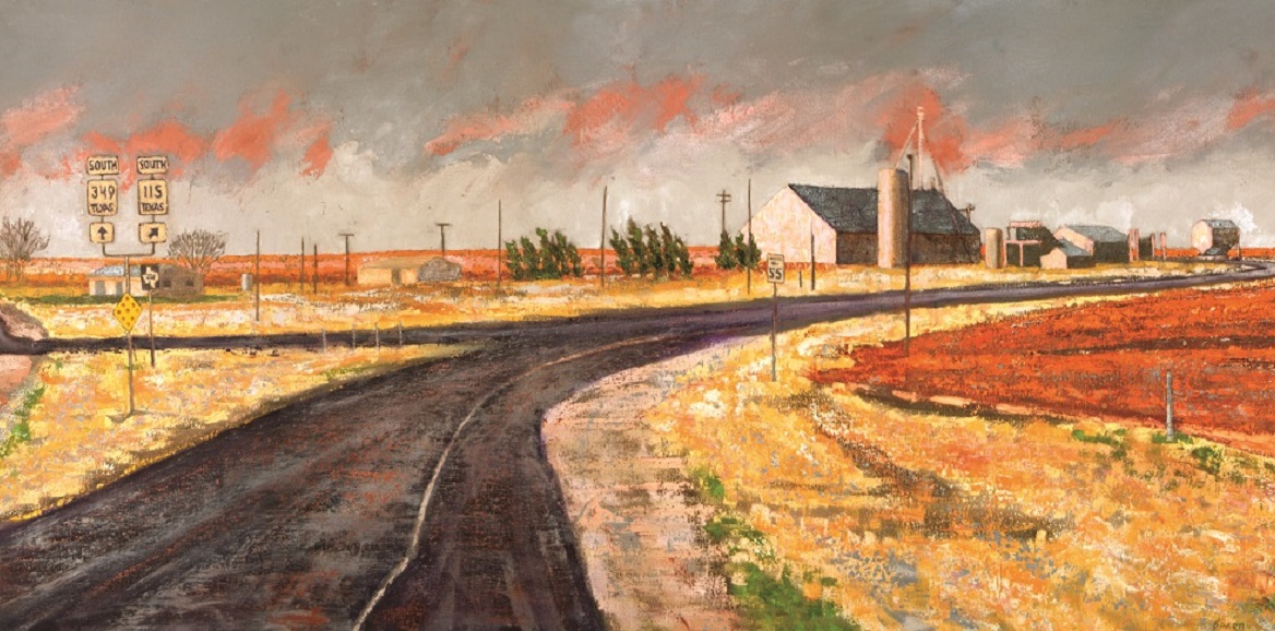 country crossroads painting