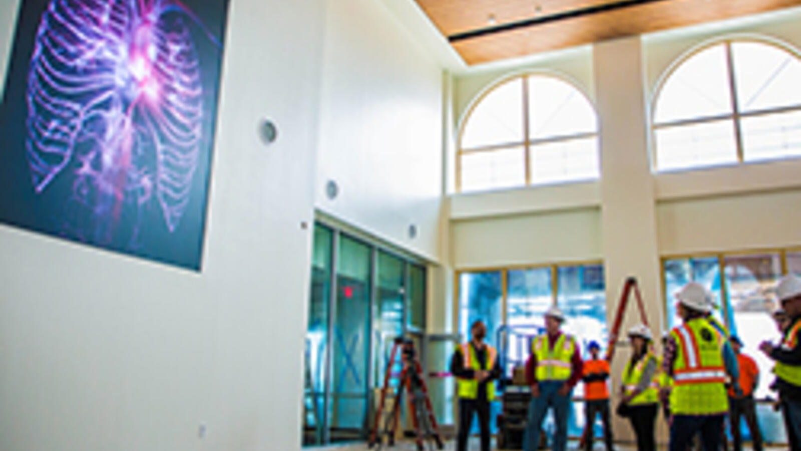 Installation of PULSE artwork at TTUHSC Campus