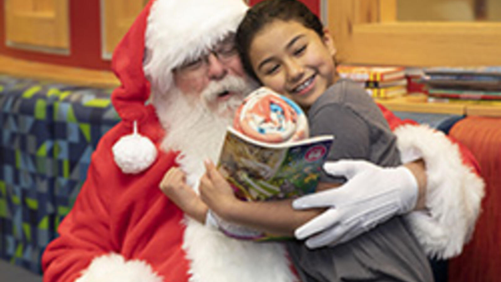 Santa with a hospital patient