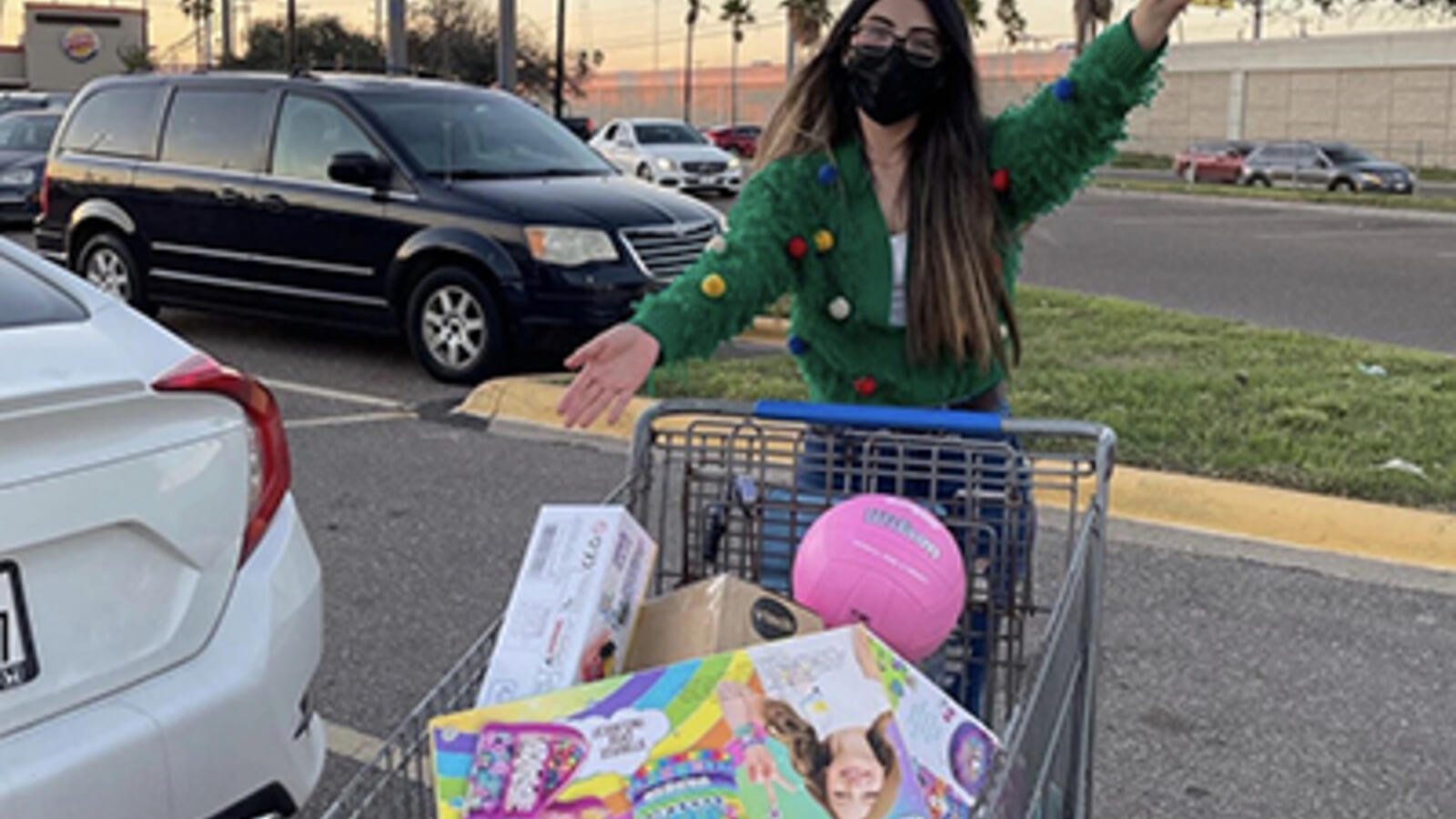 Angela Ballesteros collecting toys for LMSA