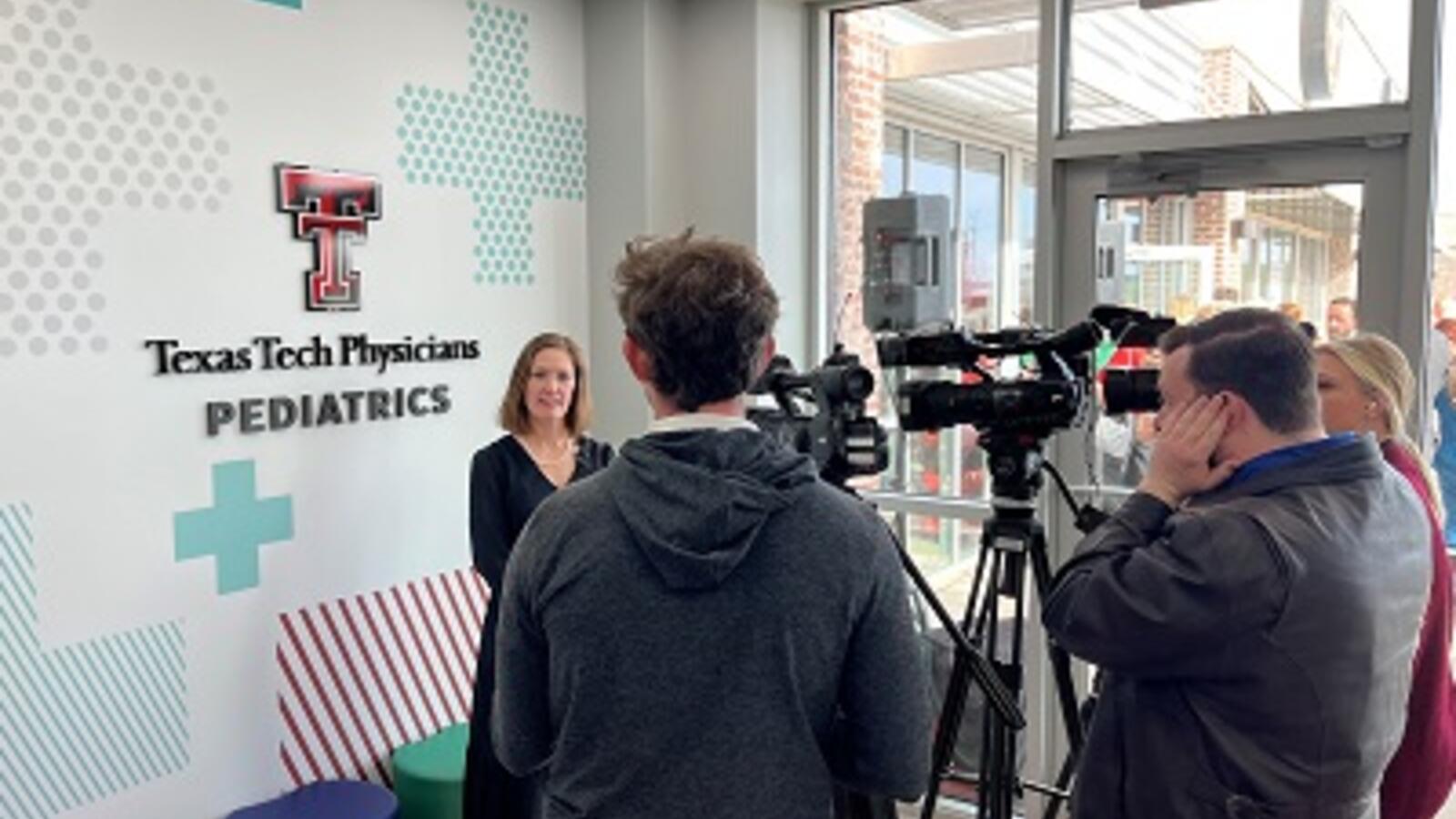 Media coverage at the Texas Tech Physicians new Pediatrics clinic opening in Amarillo