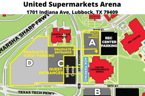 A map with yellow boxes going towards the red box to show where to go.