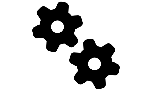 icon of two gears with cogs meshing