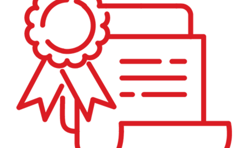 Red certificate icon