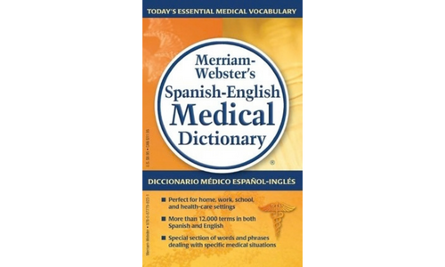 Book cover for the Merriam-Webster Spanish-English Dictionary.