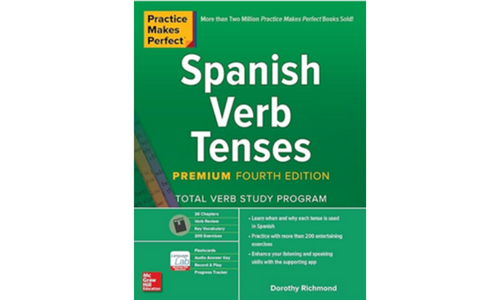 Book cover for Practice Makes Perfect: Spanish Verb Tenses by Dorothy Richmond.