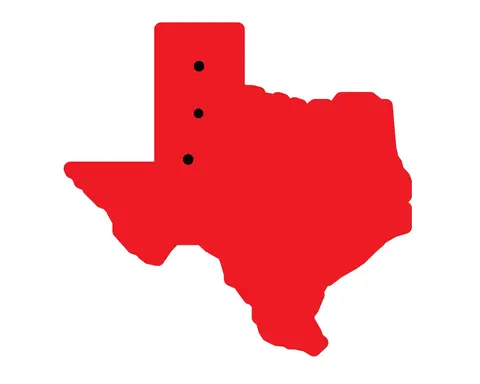 Map of Texas marking TTUHSC locations in Amarillo, Lubbock and the Permian Basin.
