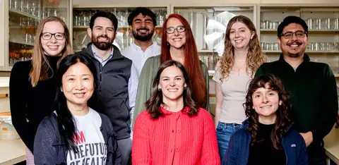 Rumbaugh Lab research team gathered in the laboratory.