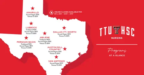 School of Nursing locations throughout Texas 