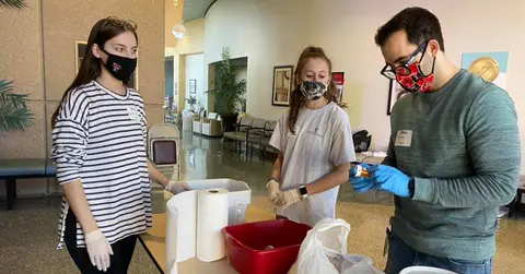 people working at the medical cleanout in lubbock